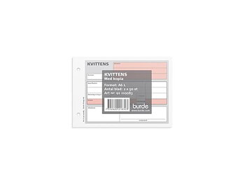 Blankett kvittens A6L m. 1 kopia 2x50 bl