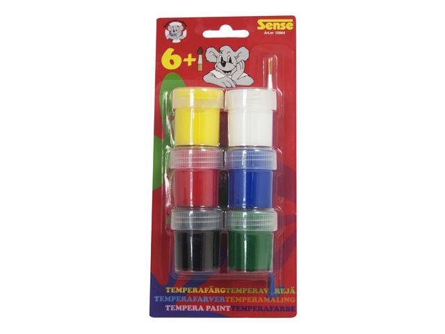 Temperaf&auml;rg 6 f&auml;rger med pensel