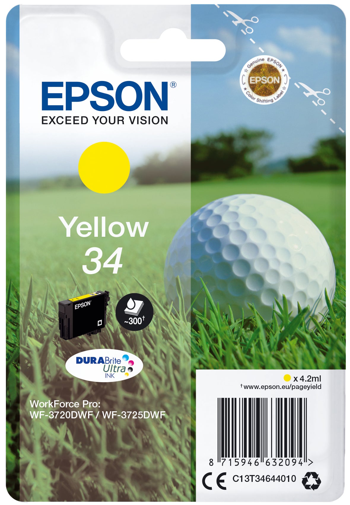 Bläckpatron Epson T3464 Gul