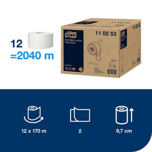 Toalettpapper TORK Pre T2 2-lag 12/fp