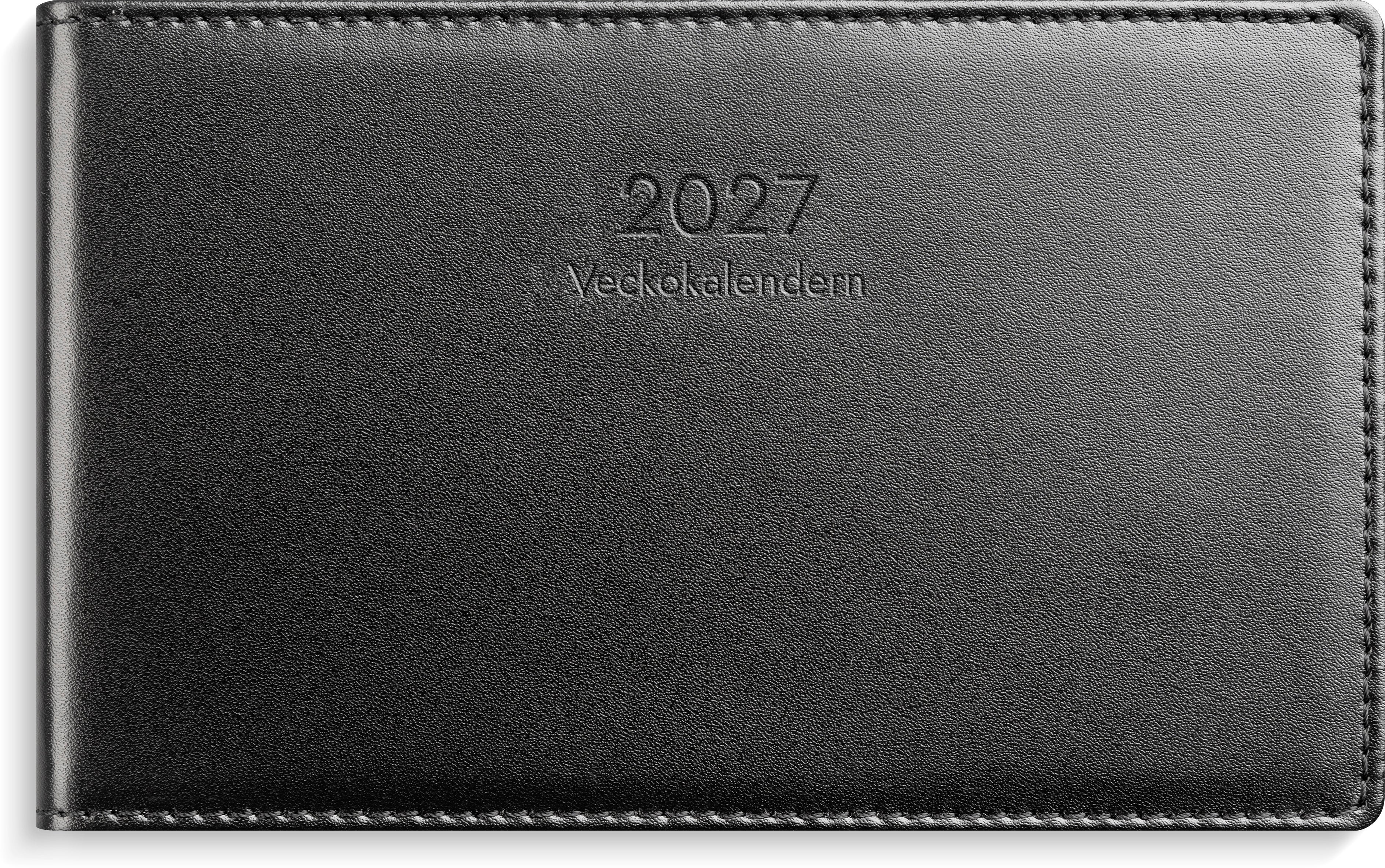 Veckokalendern 2027 svart skinn Burde