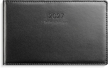 Veckokalendern 2027 svart skinn Burde