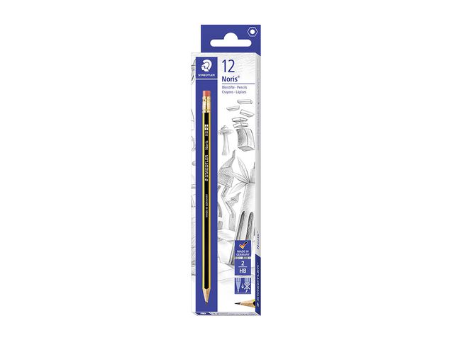 Blyertspenna STAEDTLER topgummi HB 12/fp