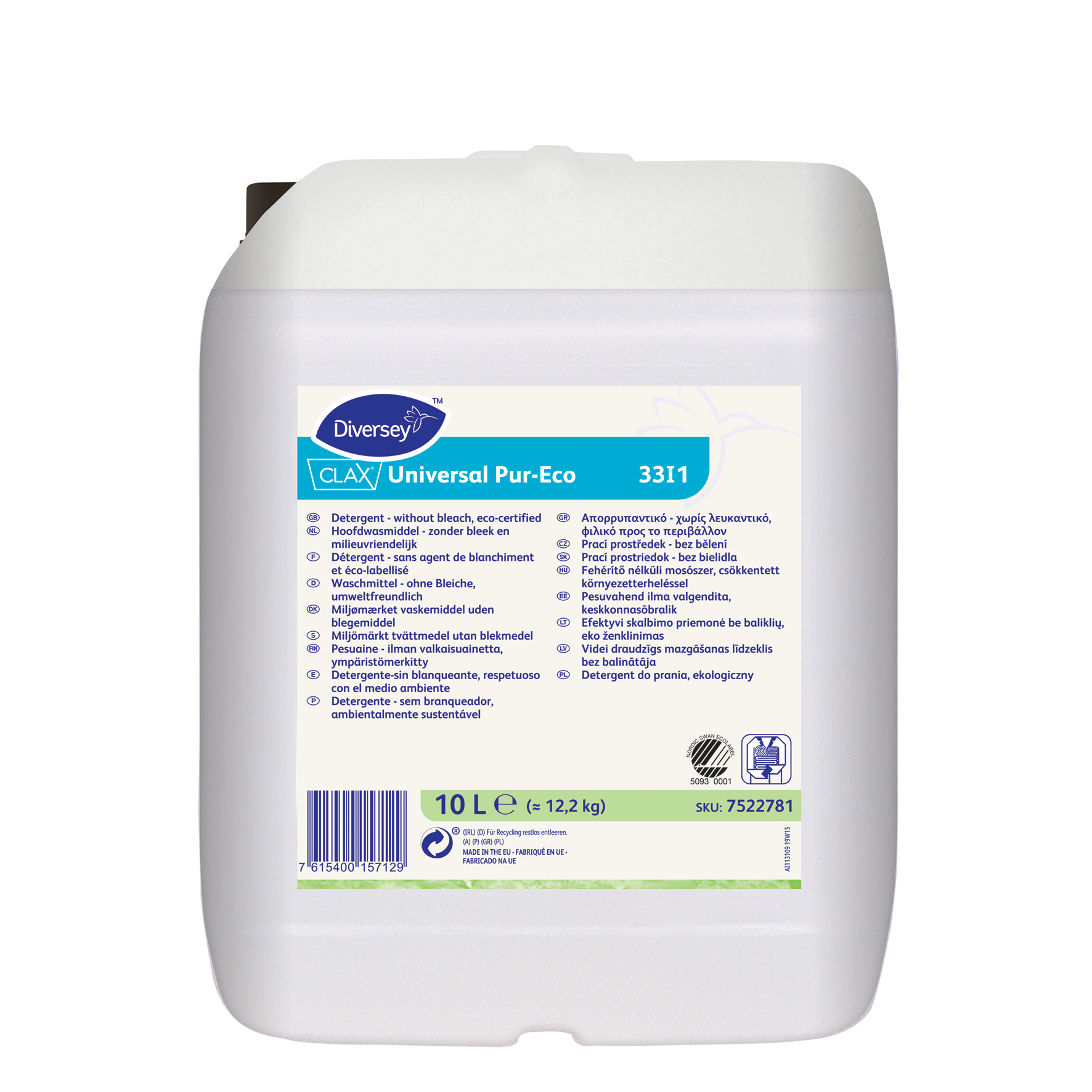 Tvättmedel flytande Clax Universal Pur-Eco 33I1 10 liter