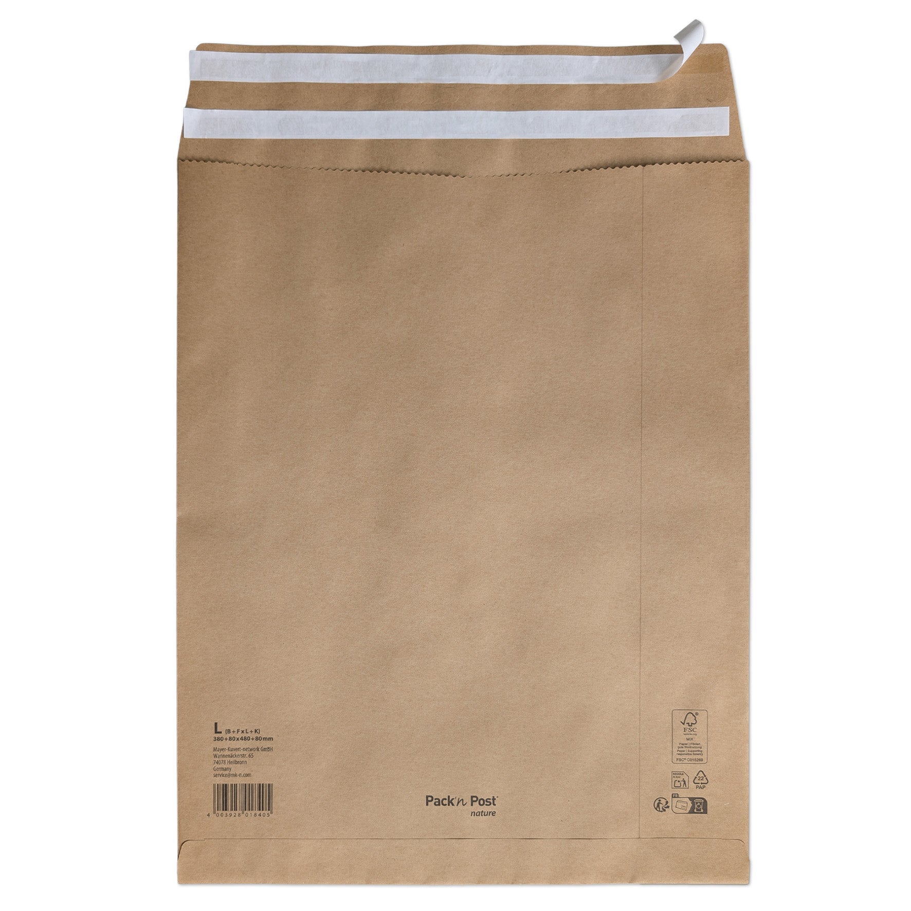 E-handelspåse papper L 200-pack