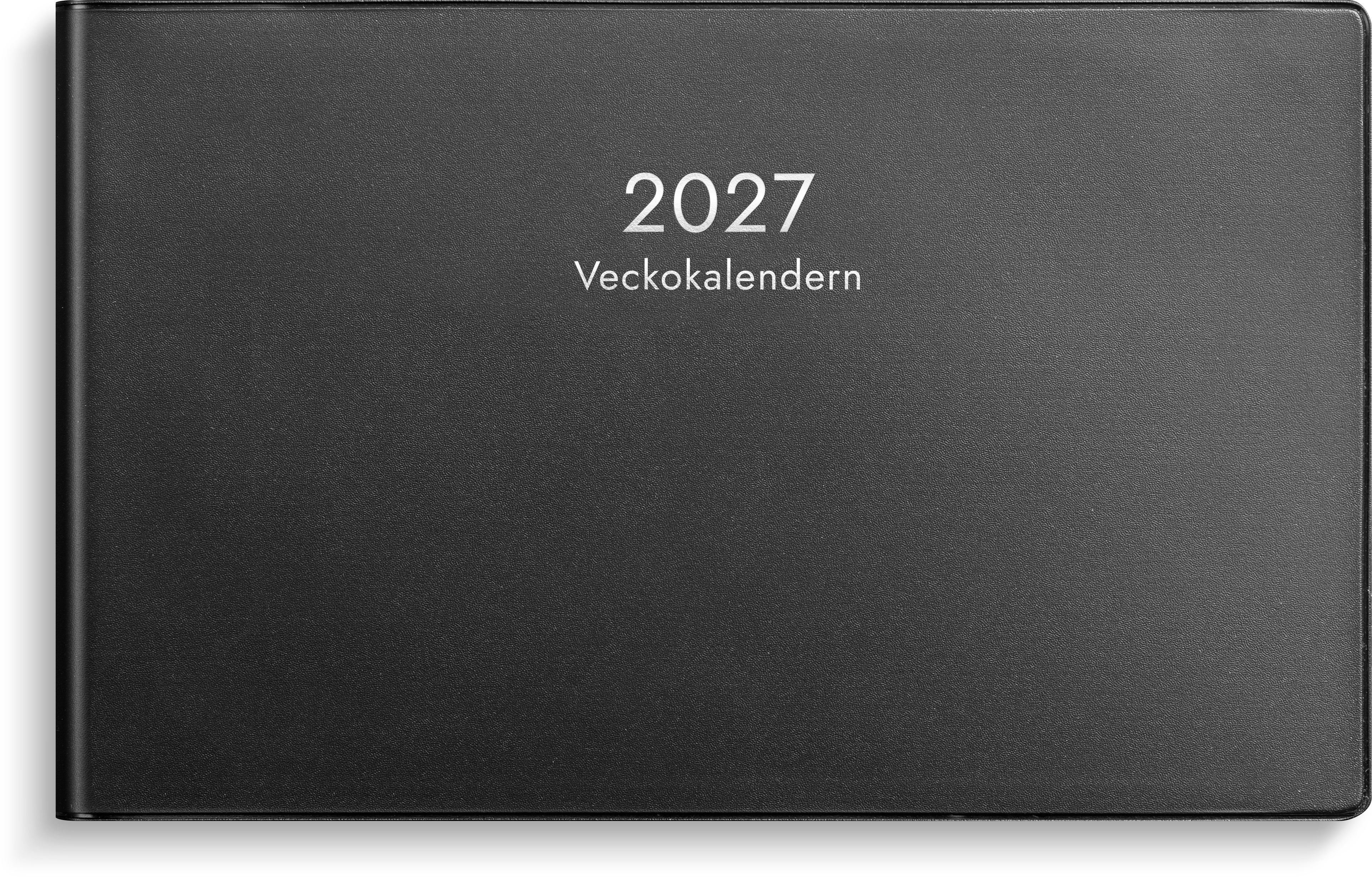 Veckokalendern 2027 svart plast Burde