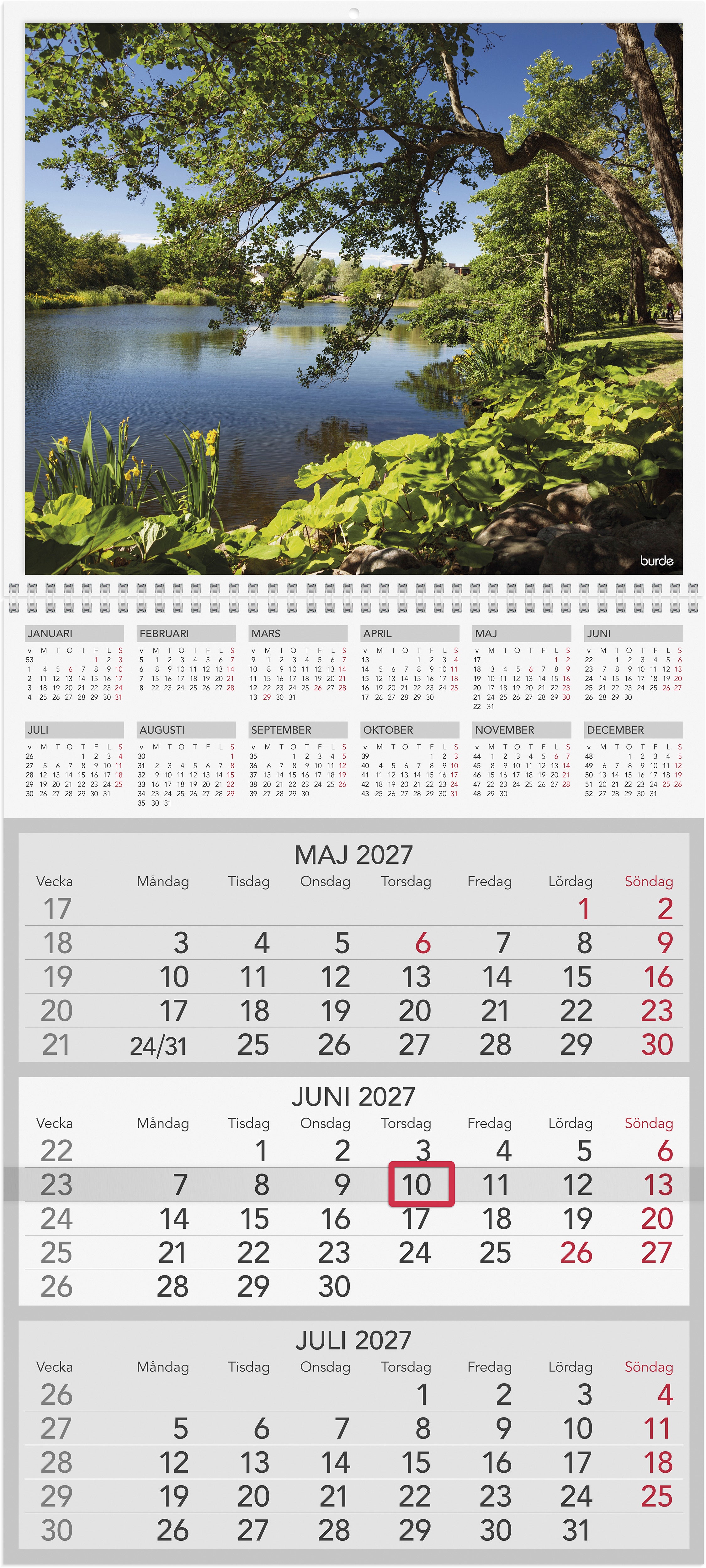 Väggkalender 2027 Trebello Burde