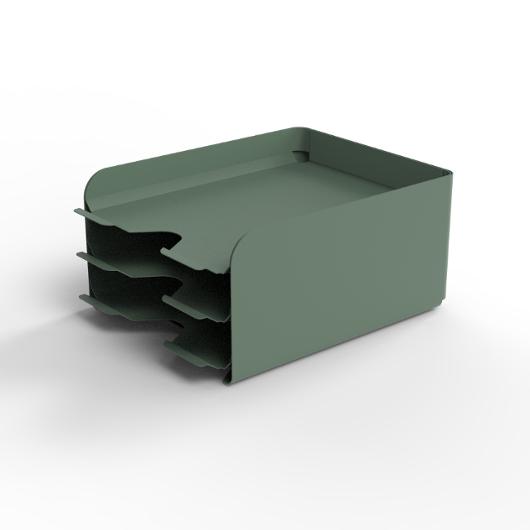Brevkorg ALBA metall 3-facks A4 grön
