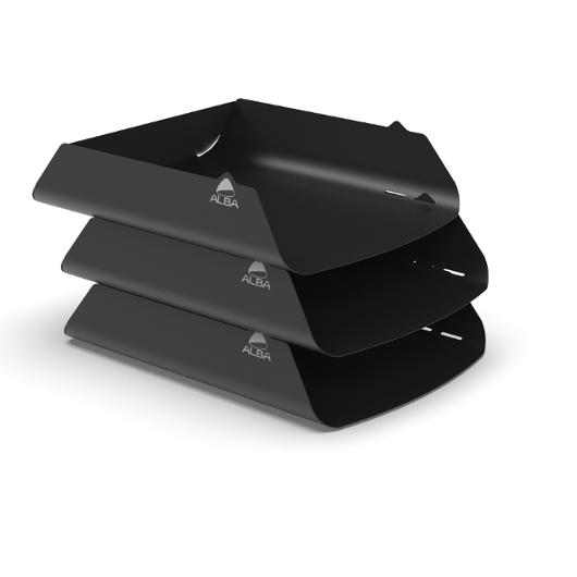 Brevkorg ALBA metall A4 svart