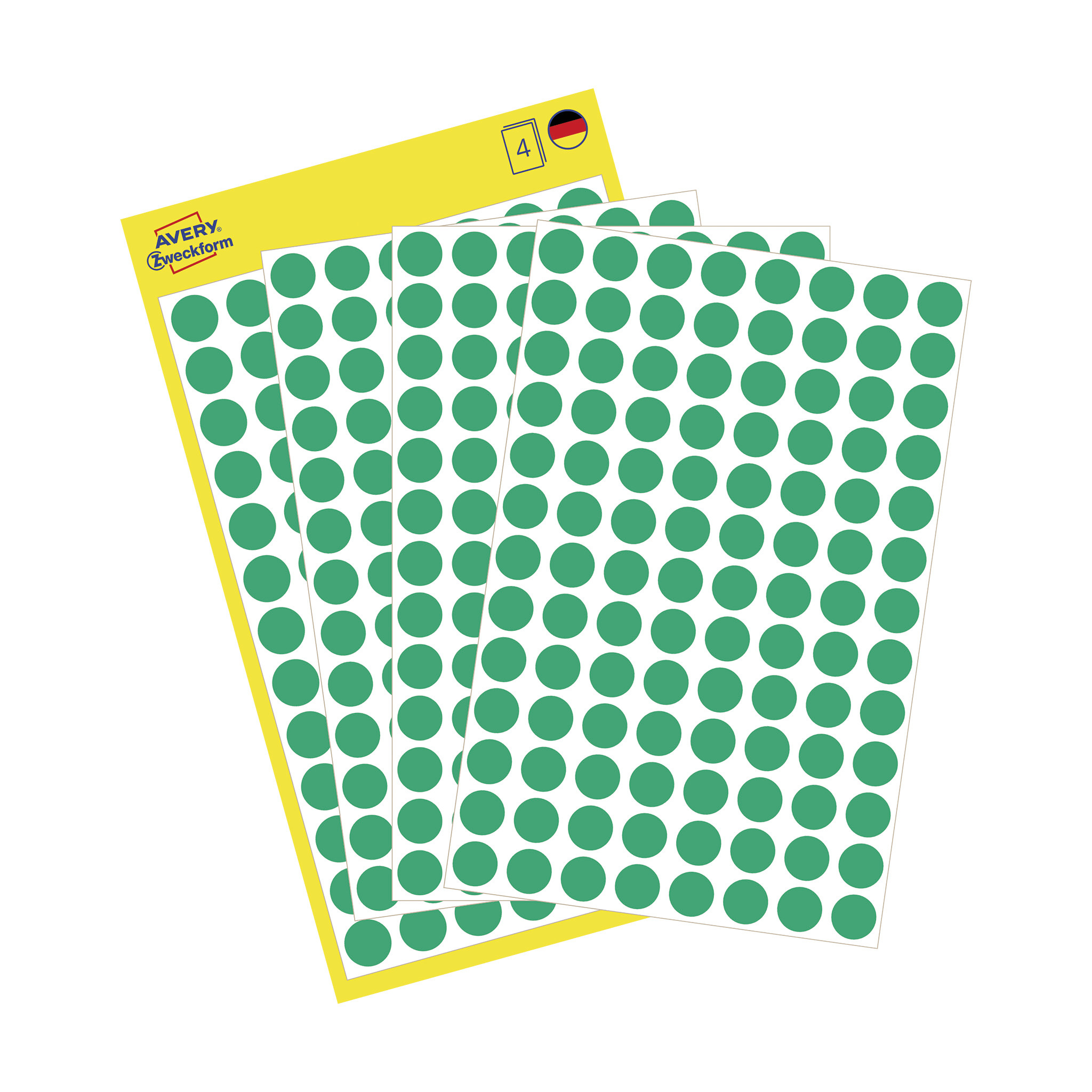 Etikett 8mm rund grön 416/fp