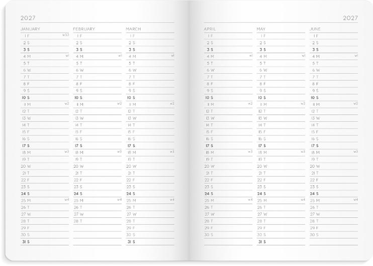Calendar 2027 Monthly Planner A5