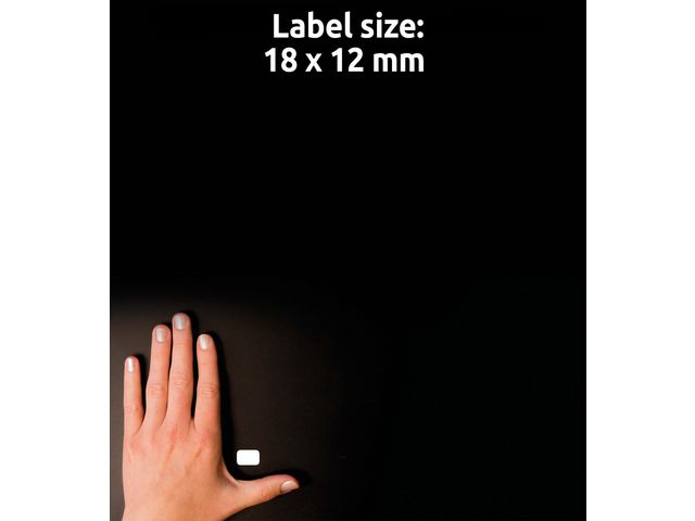Etikett 18x12mm vit 1800/fp