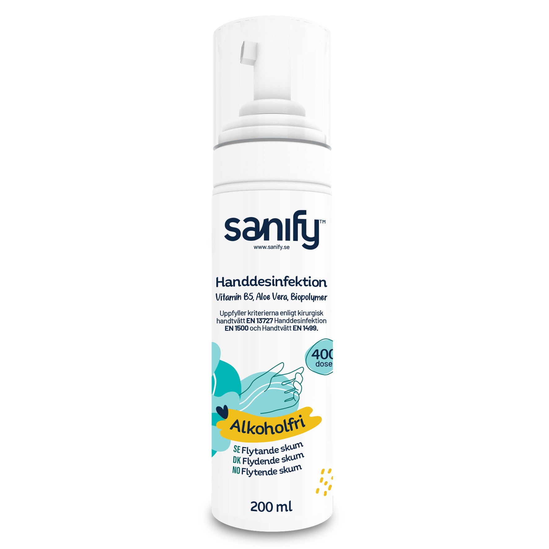 Handdesinfektion alkoholfri 200 ml skum