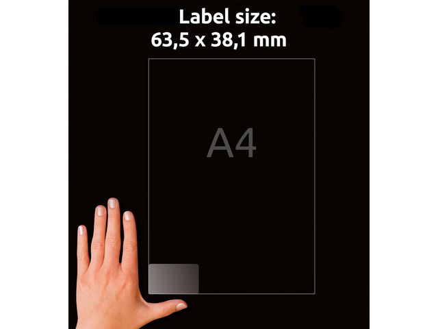 Etikett 63,5x38,1mm transparent 525/fp