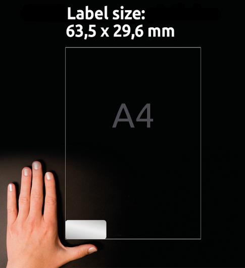 Etikett L6011 63,5x29,6mm 540/fp