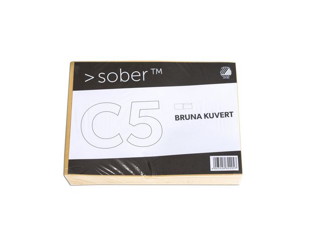 Kuvert SOBER C5 80g FH brun 500/fp