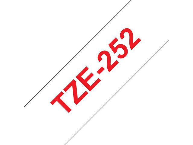 Tape BROTHER TZE252 24mm röd på vit