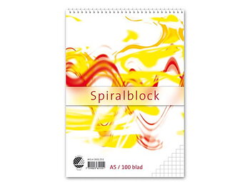 Spiralblock A5 60g 100 blad rutat
