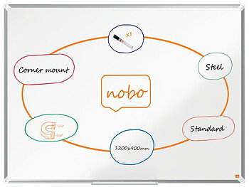 Whiteboard NOBO premium stål 120x90cm