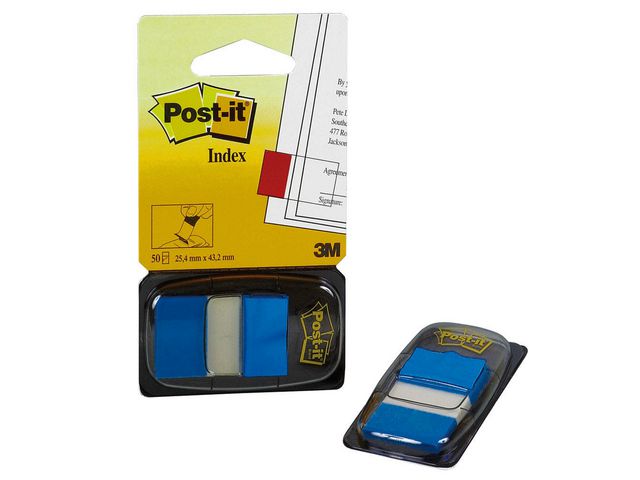 Index POST-IT 25,4x43,2mm blå 50/fp