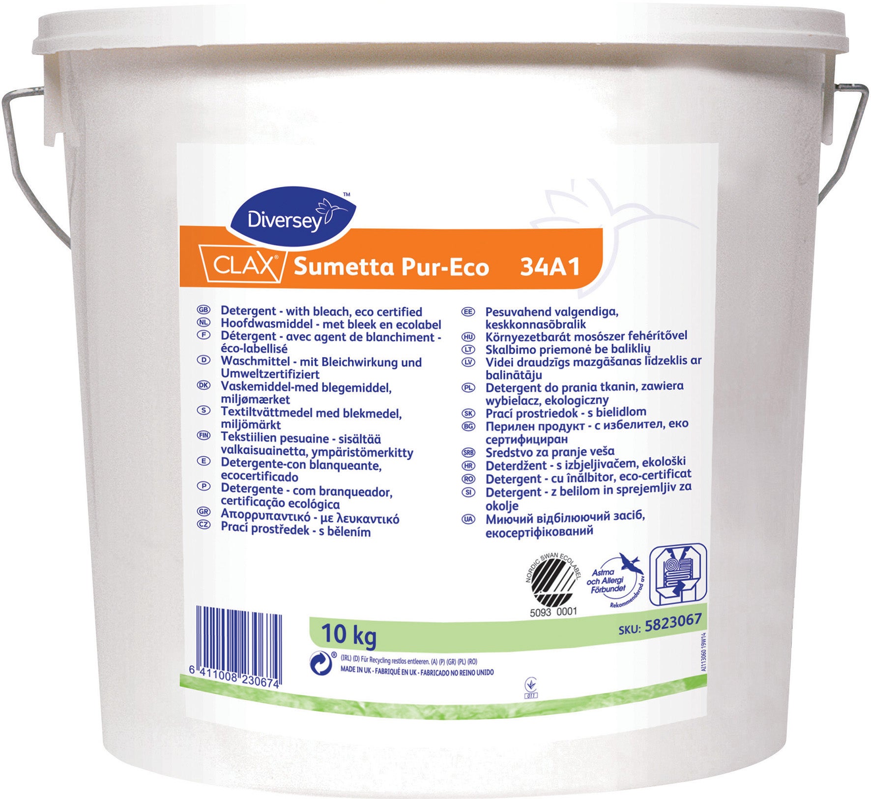 Tvättmedel pulver Clax Sumetta Pur-Eco 10 Kg