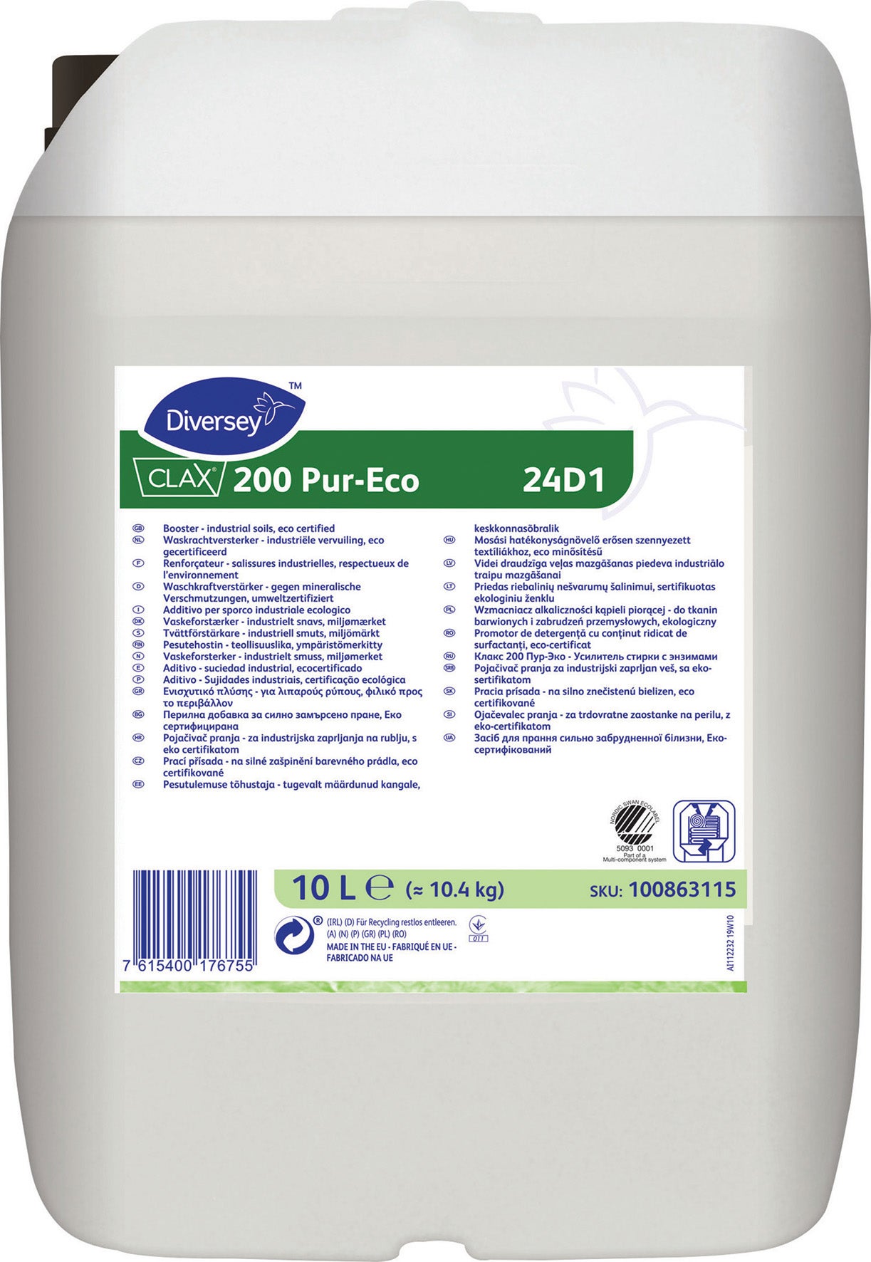 Tvättförstärkare Clax 200 PurEco 10 liter