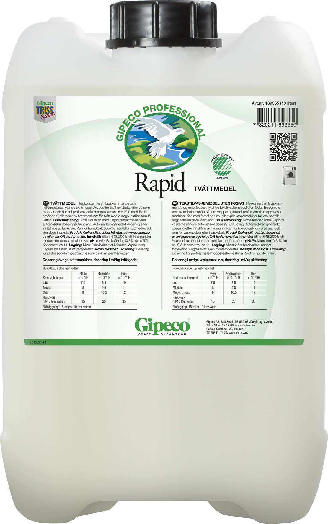 Tvättmedel RAPID Flytande 10l