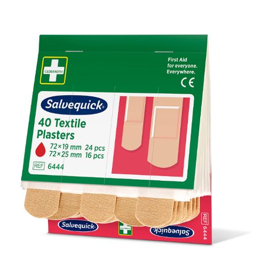 Plåster SALVEQUICK refill textil 40/fp
