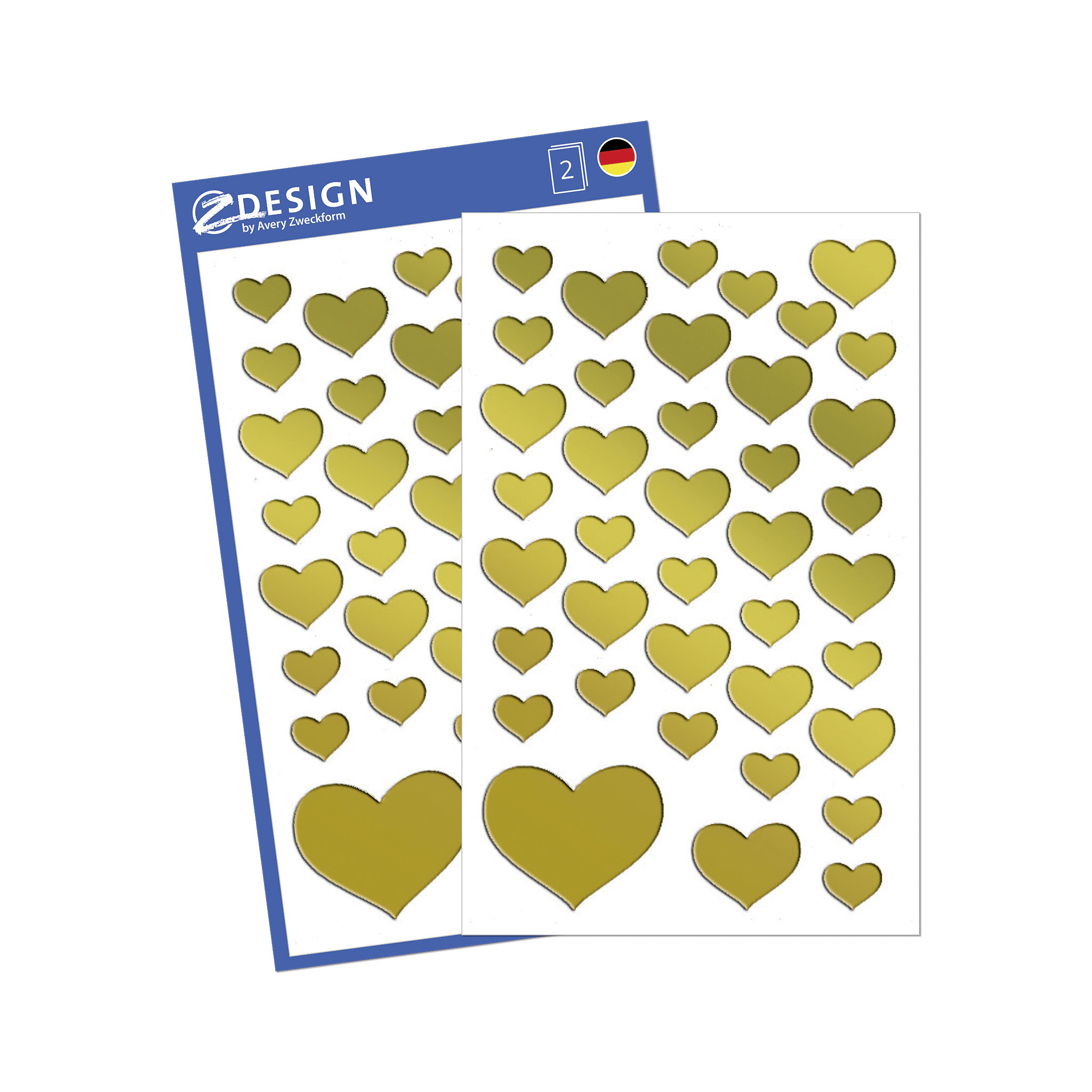 Stickers hj&auml;rtan guld 76/fp