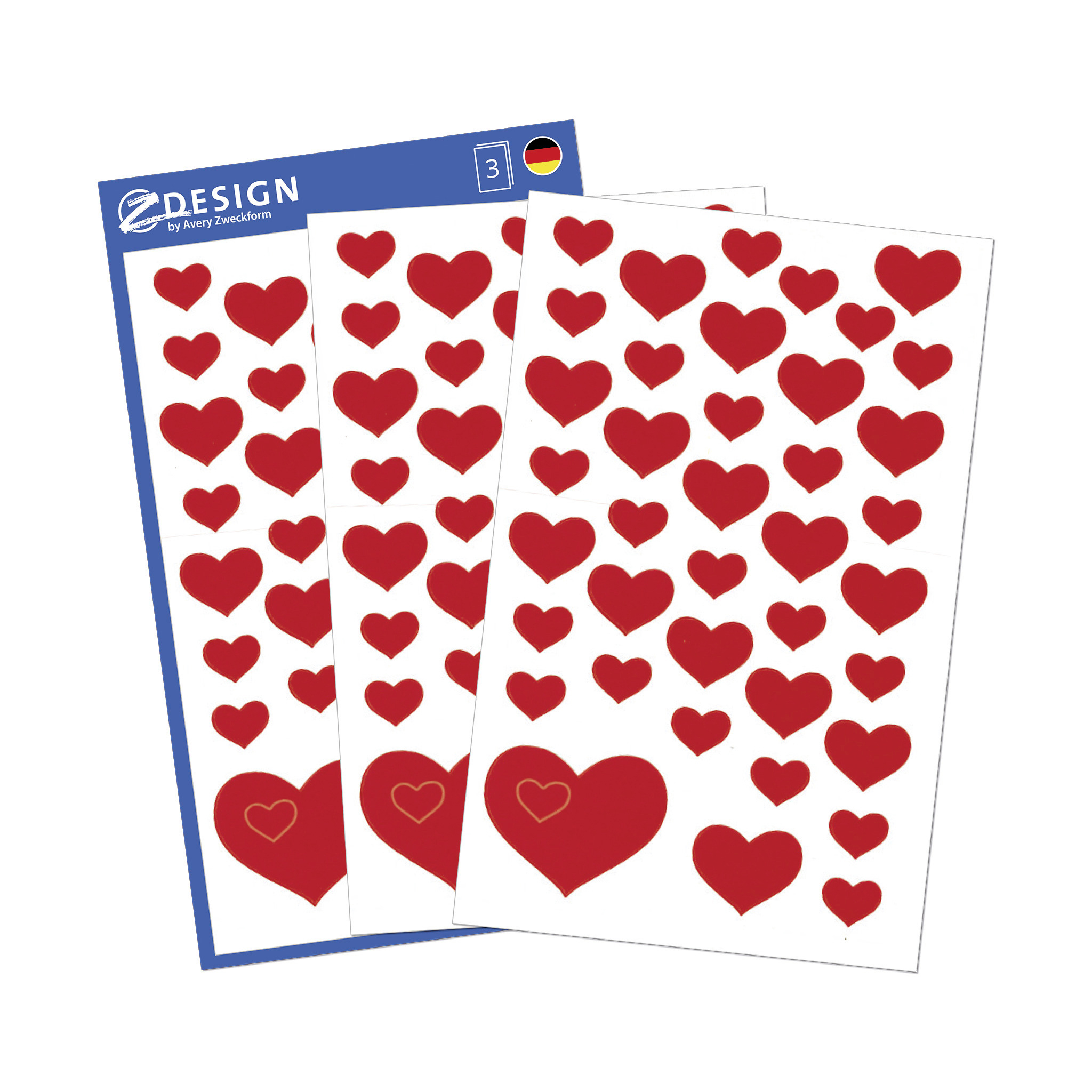 Stickers hj&auml;rtan r&ouml;da 114/fp