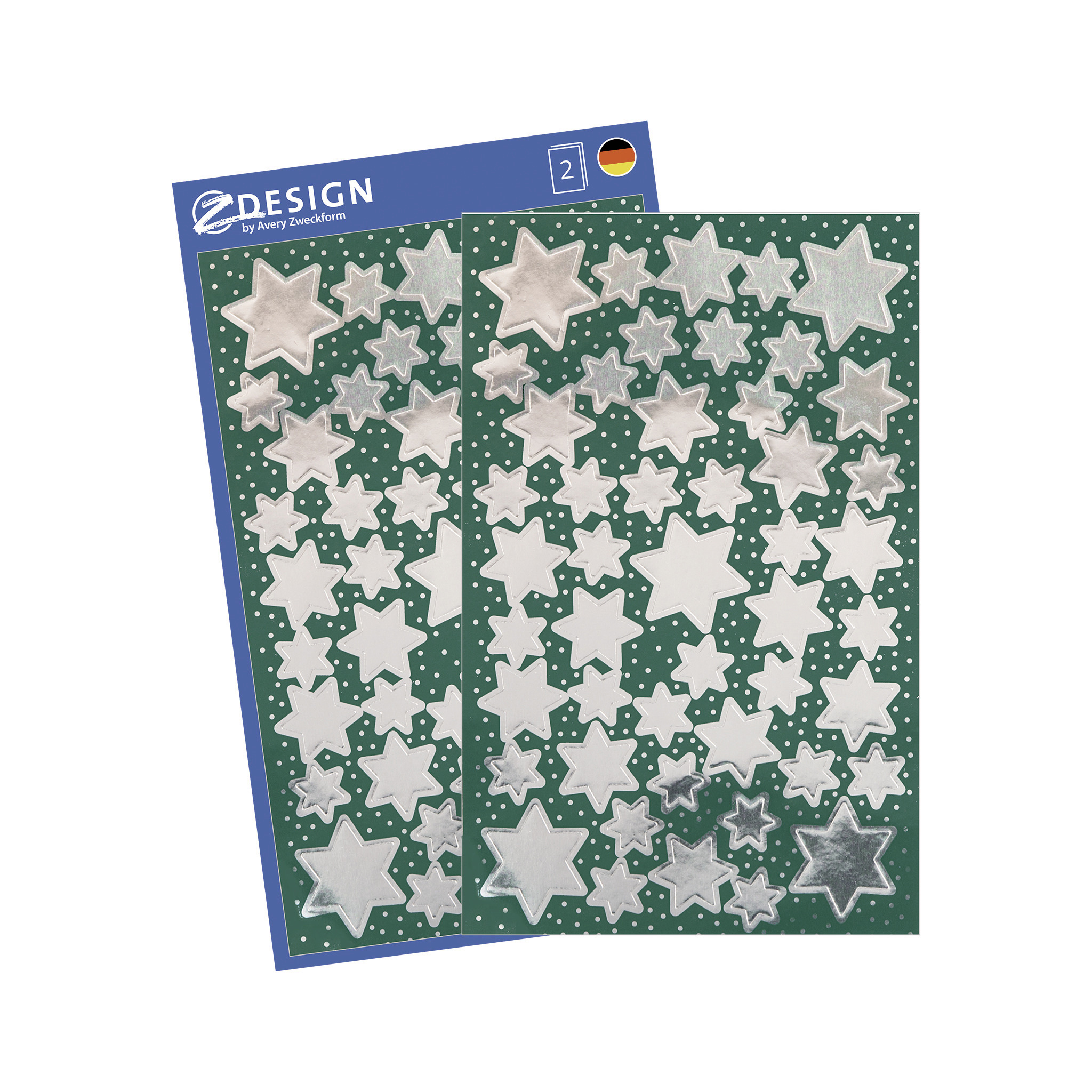 Stickers stj&auml;rnor silver 90/fp