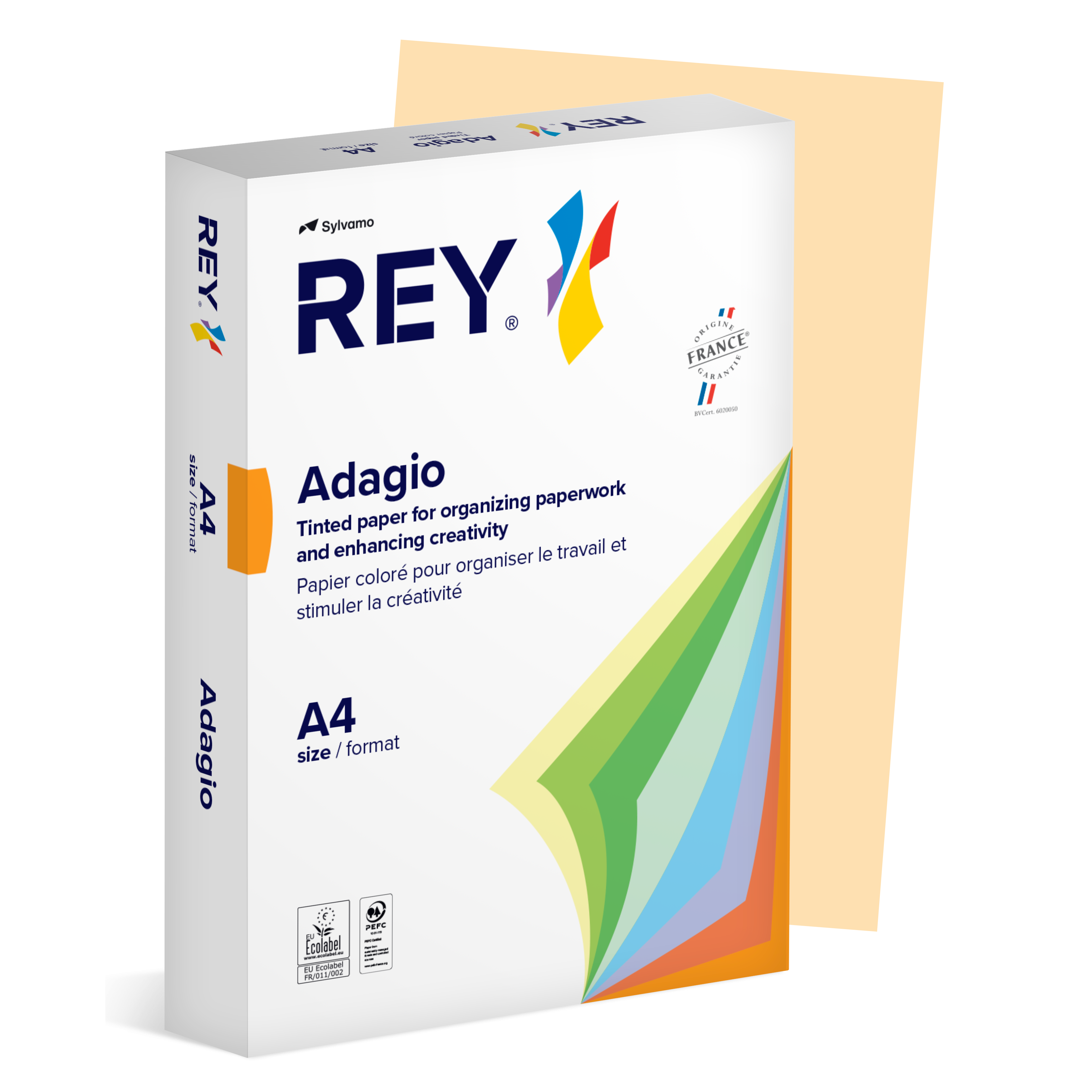 Färgat kopieringspapper Rey Adagio A4 80g 500/fp Sand