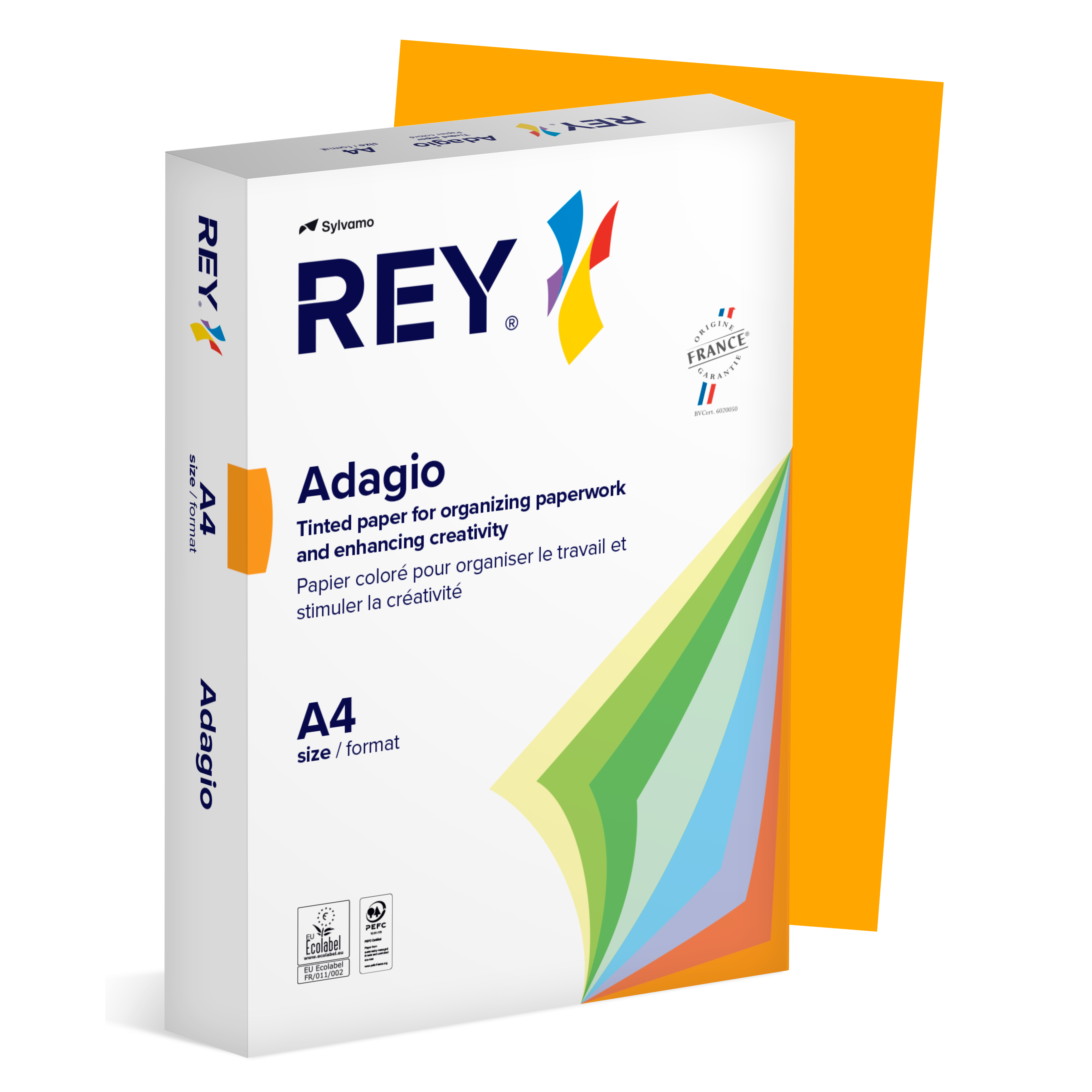 Färgat kopieringspapper Rey Adagio A4 80g 500/fp Pumpkin