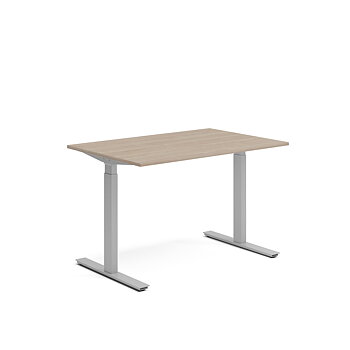 Skrivbord el 120x80 cm Vit ask/Silver