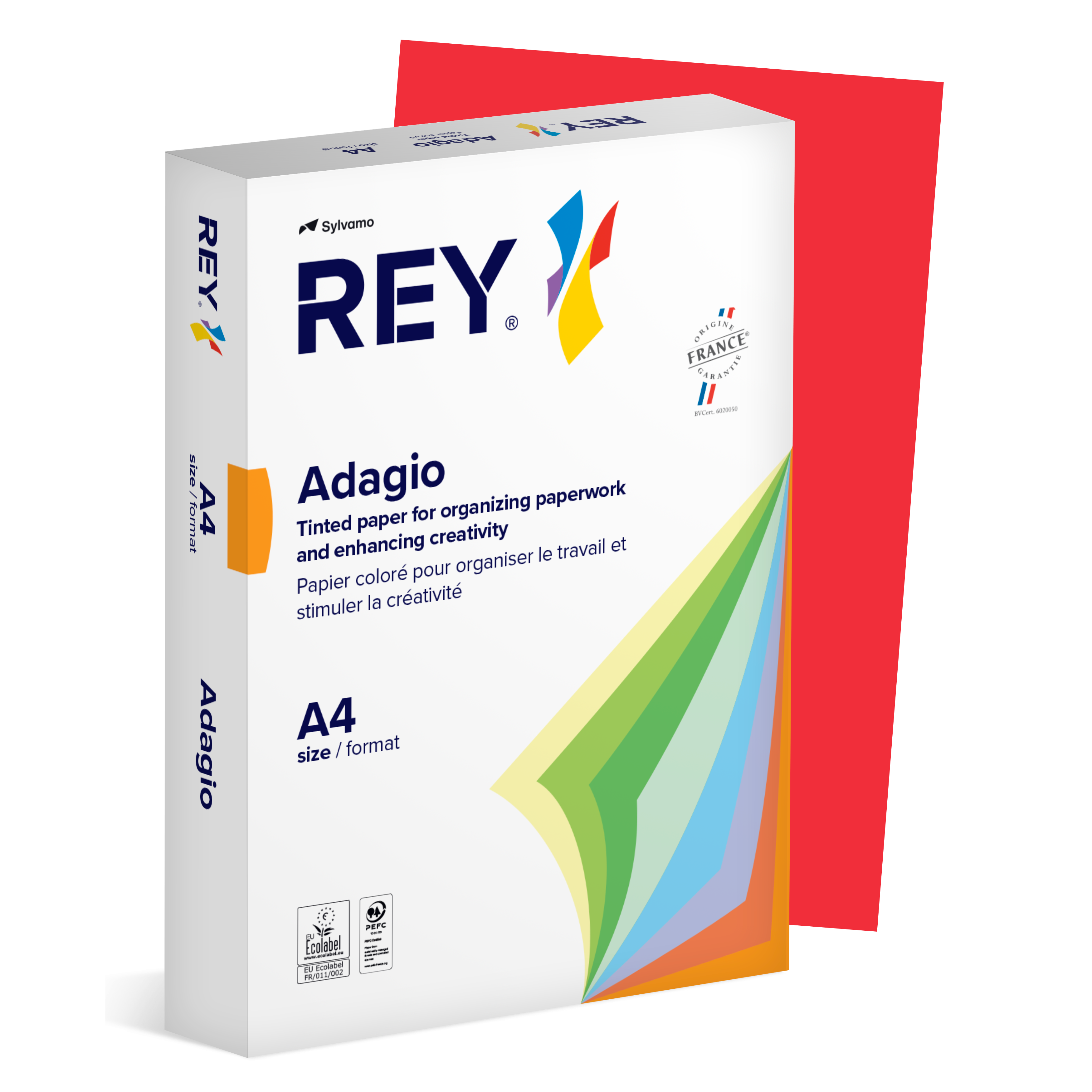 Färgat kopieringspapper Rey Adagio A4 80g 500/fp Red