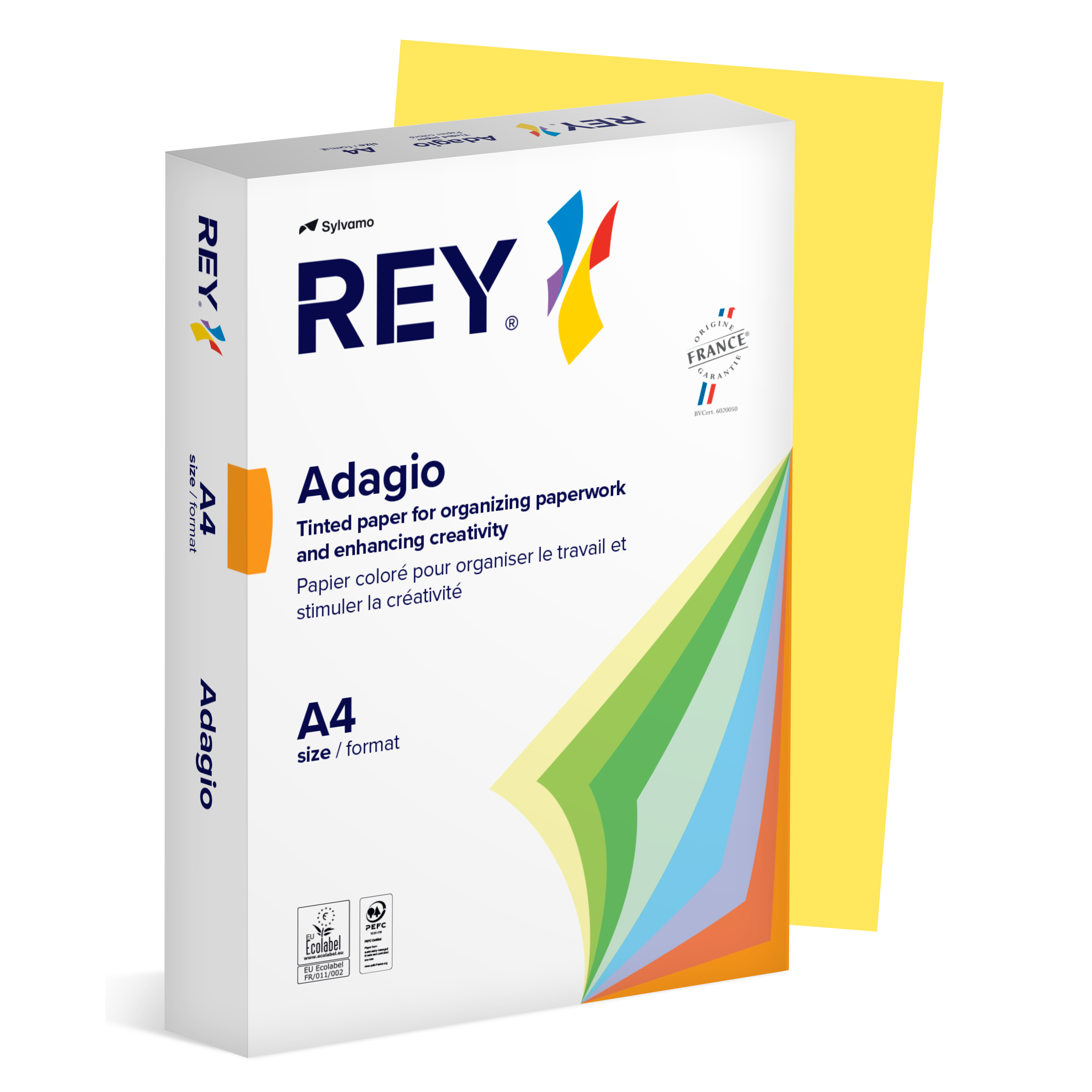 Färgat kopieringspapper Rey Adagio A4 80g 500/fp Citrus