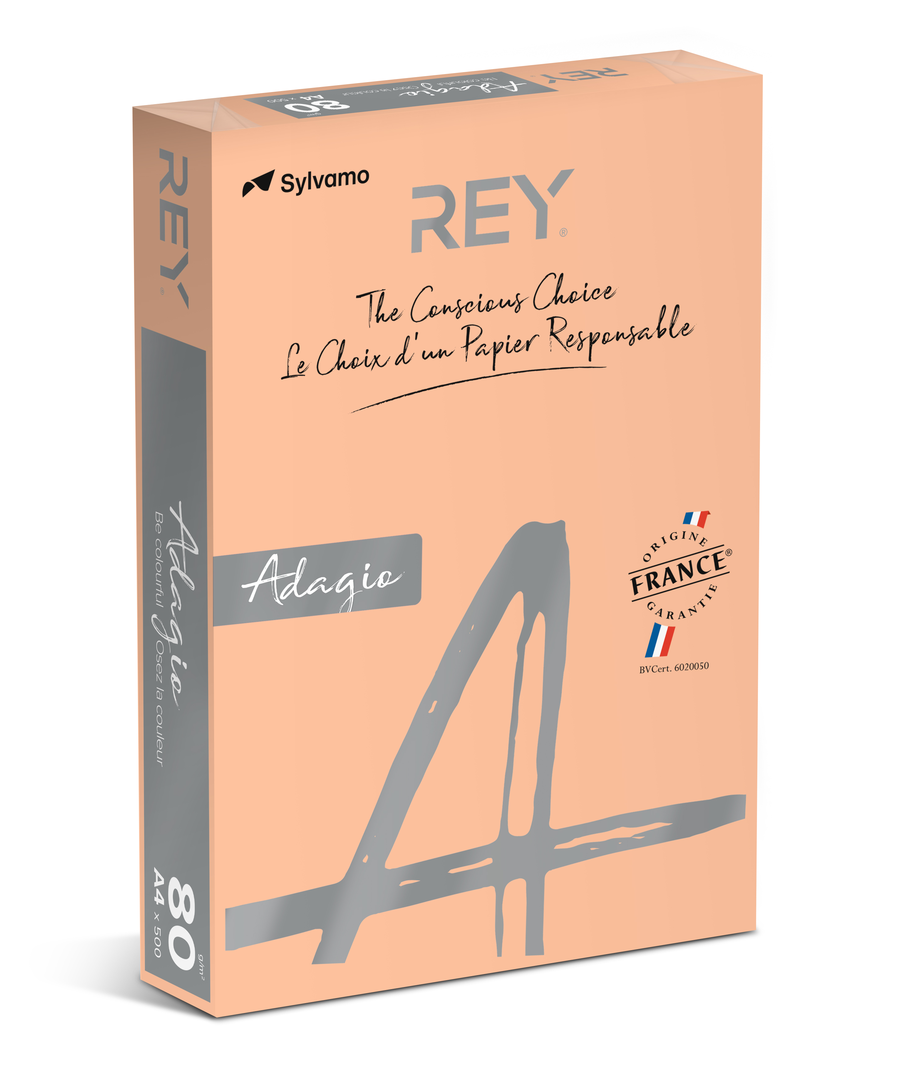 F&auml;rgat kopieringspapper Rey Adagio A4 80g 500/fp Salmon