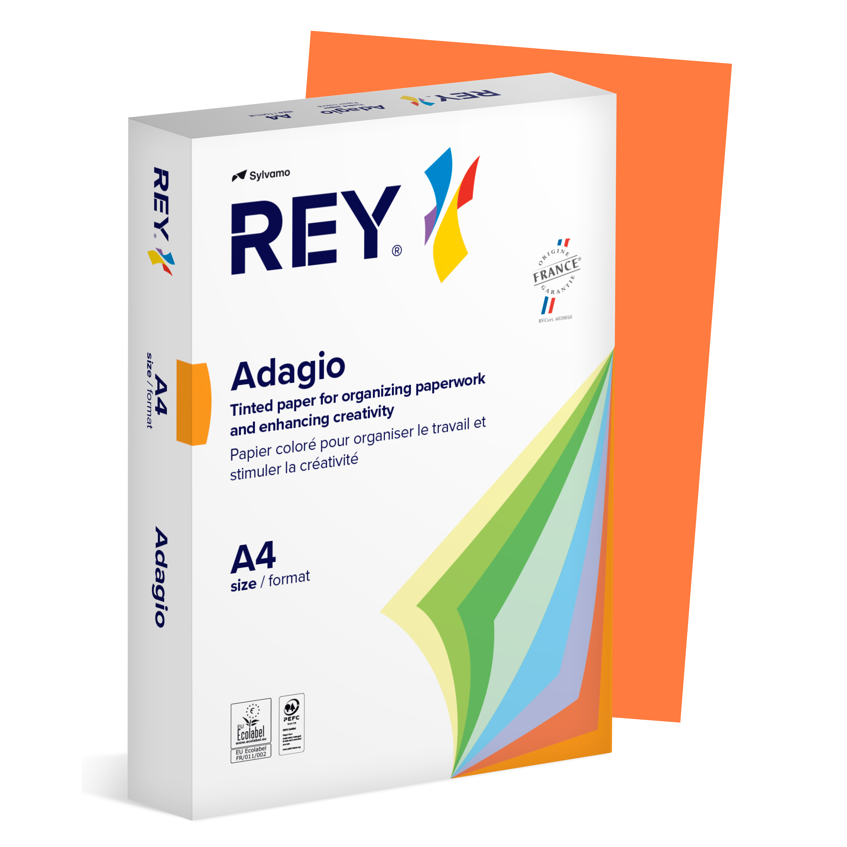 Färgat kopieringspapper Rey Adagio A4 160g 250/fp Orange