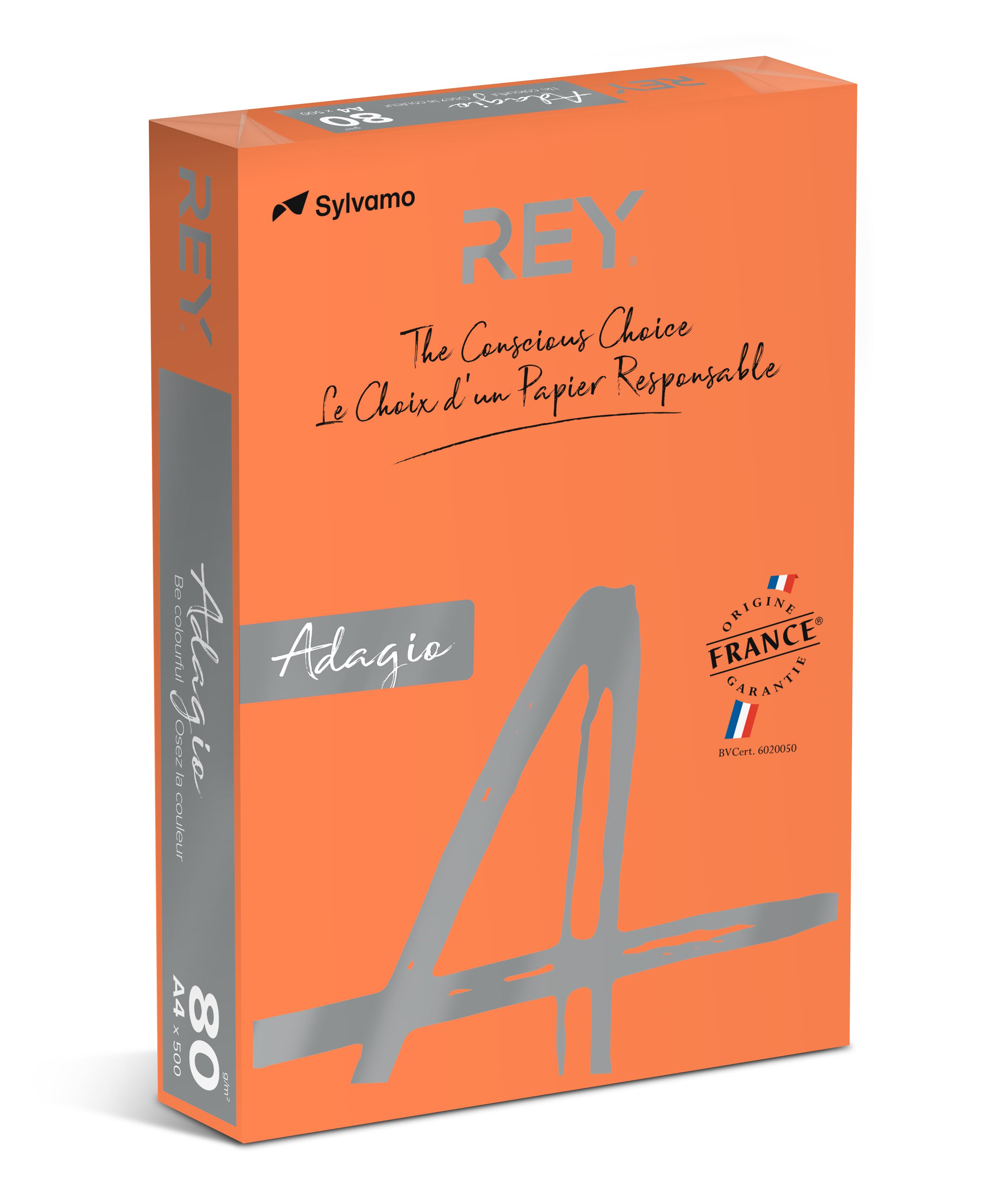F&auml;rgat kopieringspapper Rey Adagio A4 160g 250/fp Orange