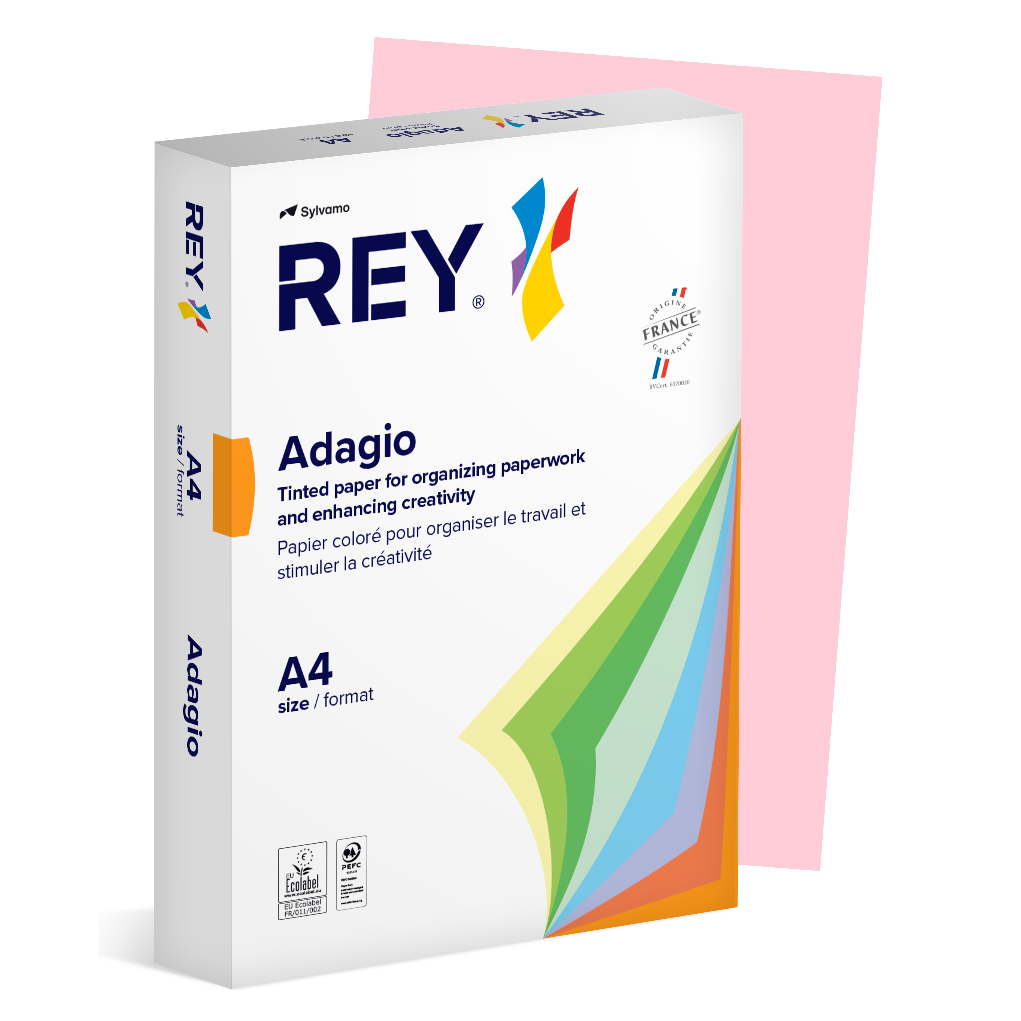 Färgat kopieringspapper Rey Adagio A4 160g 250/fp Pink
