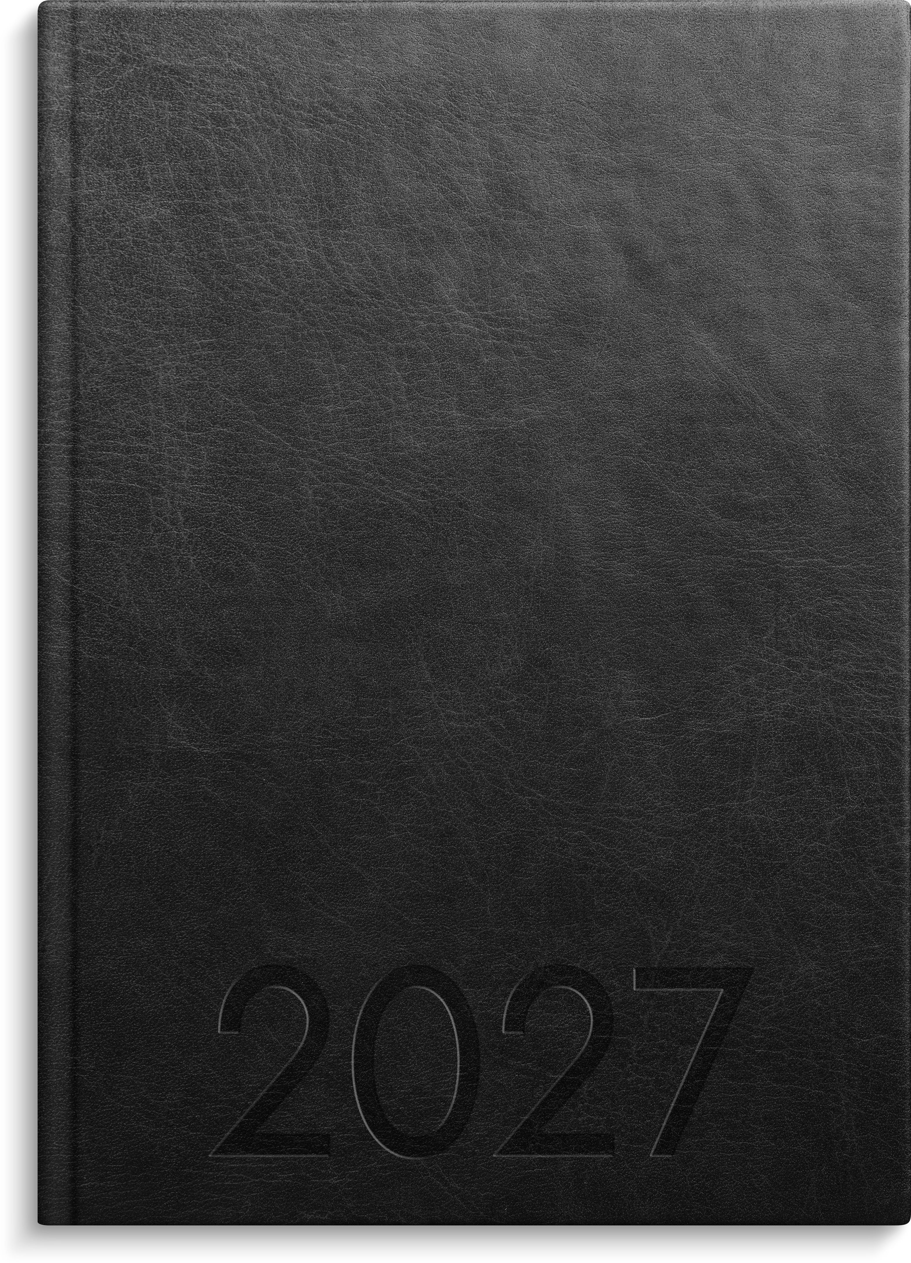 Kalender 2027 Weekly A5 svart konstläder Burde