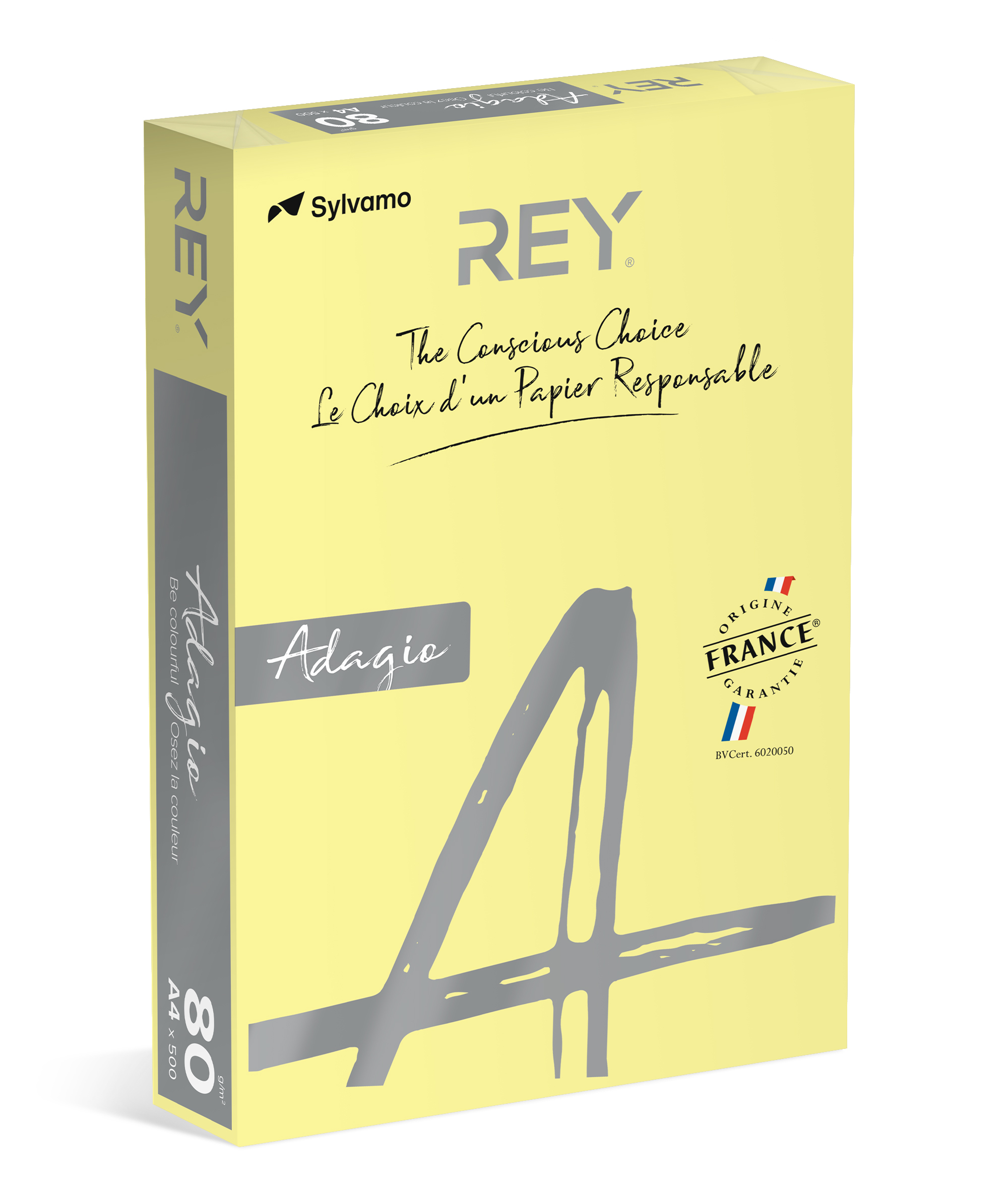 F&auml;rgat kopieringspapper Rey Adagio A4 160g 250/fp Canary