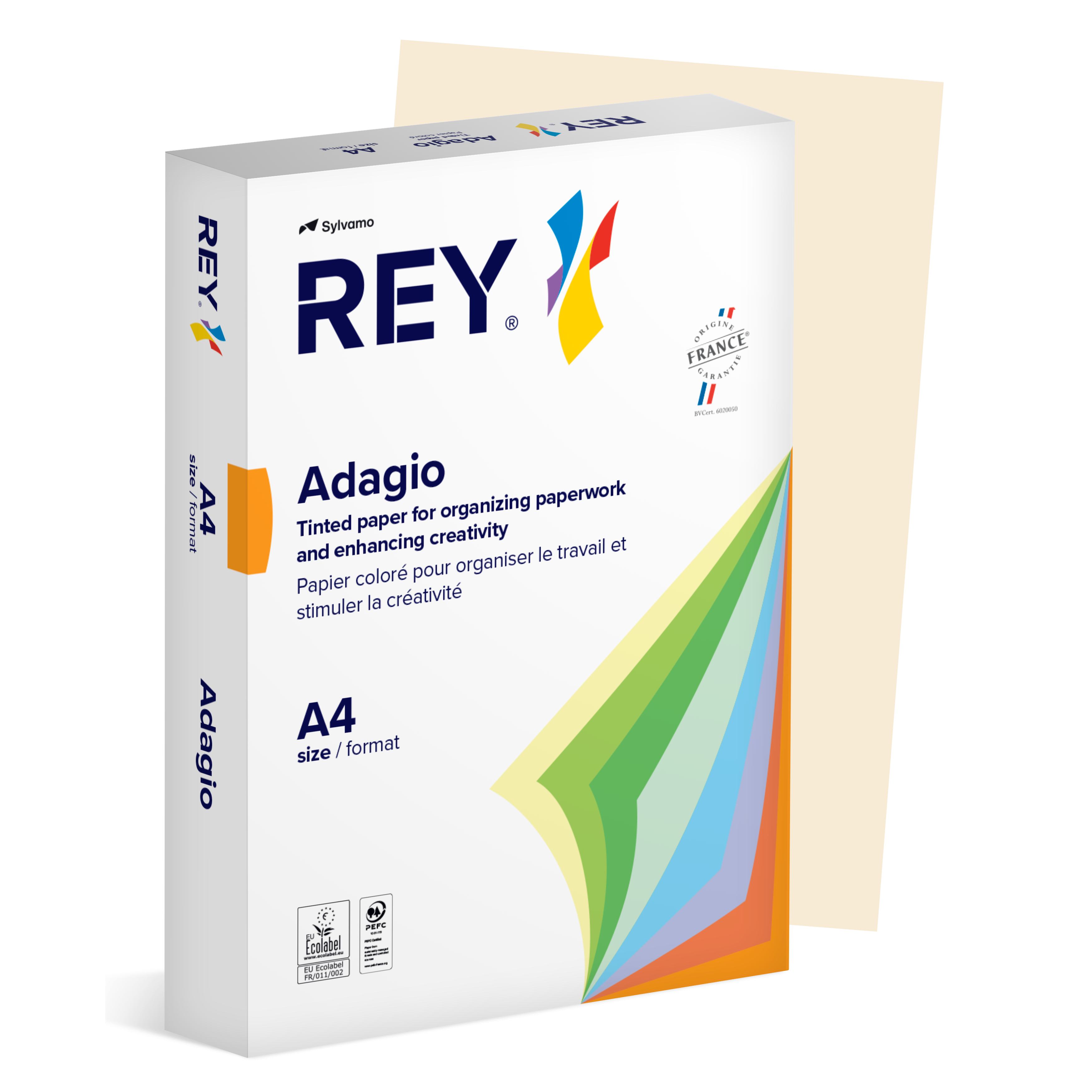 Färgat kopieringspapper Rey Adagio A4 160g 250/fp Ivory