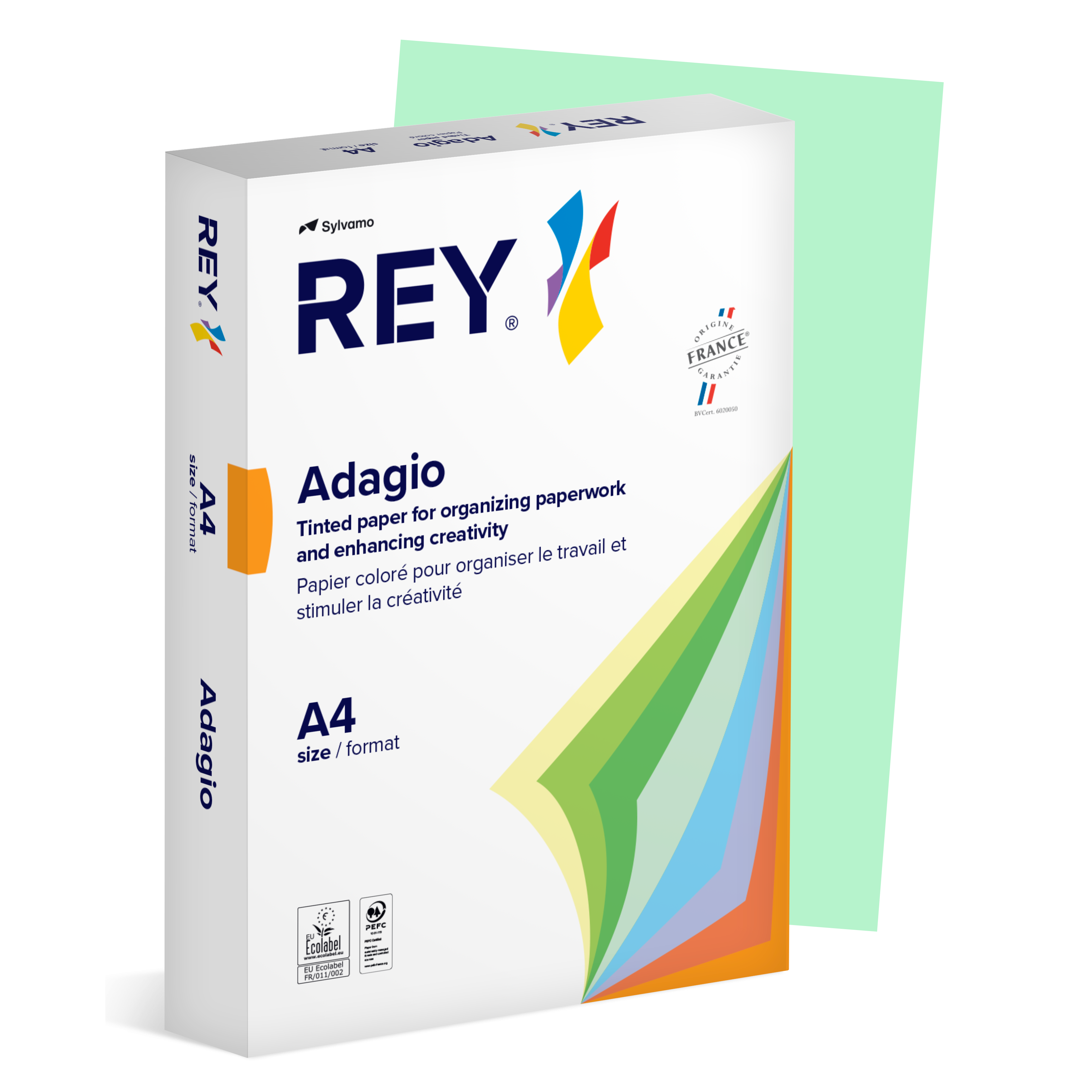 Färgat kopieringspapper Rey Adagio A4 160g 250/fp Green