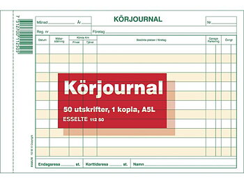 Blankett körjournal A5L 2x50 blad