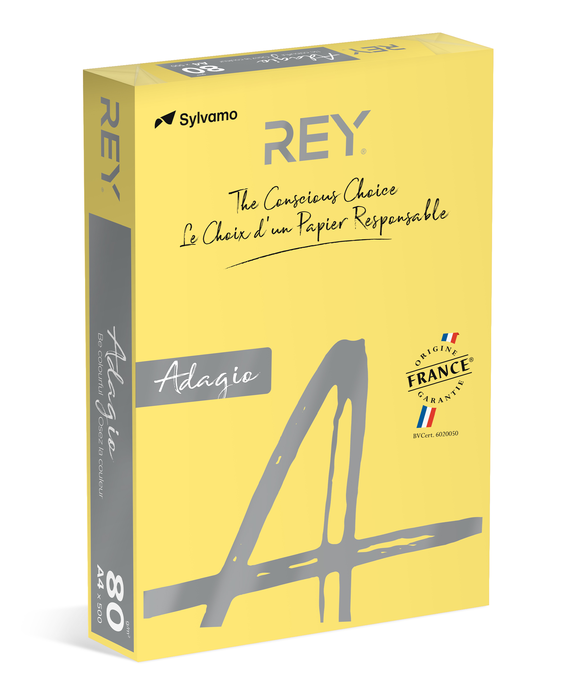 F&auml;rgat kopieringspapper Rey Adagio A3 80g 500/fp Citrus