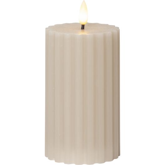 Blockljus STAR TRADING Stripe beige 15cm