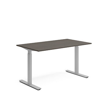 Skrivbord el 140x80 cm Mörk ask/Silver