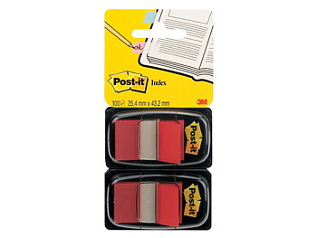 Index POST-IT 25,4x43,2mm röd 100/fp
