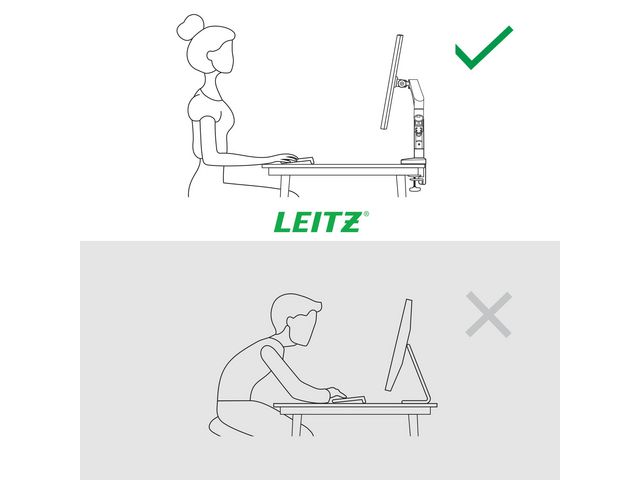 Monitorarm Ergo Dubbel Grå